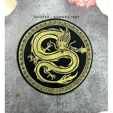 Sticker patch tròn rồng thêu gắn áo dài - ủi nhiệt, bền đẹp, giá 15.000 VNĐ