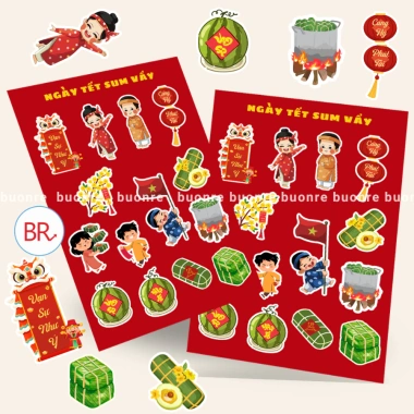 Sticker Tết 2.026 Set 3-5-10 Decal Cửa Kính - Trang trí quán cafe, shop, nhà - Mẫu đẹp xuân bình an may mắn - 38.999 VND 3