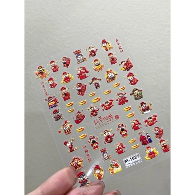 Sticker Tết lụa nổi 5D miếng dán móng tay siêu bền, giá chỉ 10.000đ