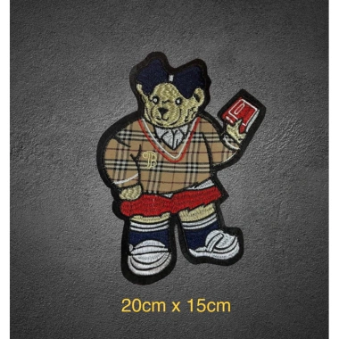 Sticker thêu nhiệt Gấu kẻ ủi - Logo cá nhân, giảm còn 14.250₫