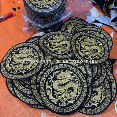Sticker thêu tròn rồng 16cm - Trang trí độc đáo, giảm còn 14.800 VNĐ