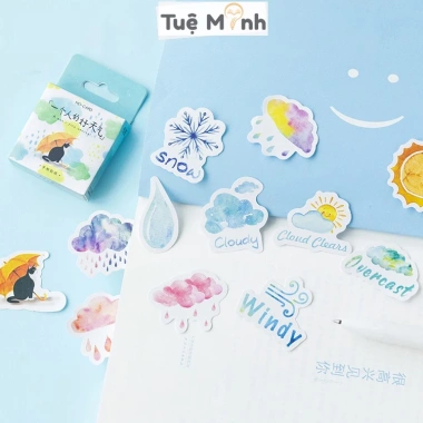 Sticker thời tiết 46 hình dễ thương - Nhãn dán Bullet Journal STI48, 20.700₫