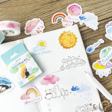 Sticker thời tiết 46 hình dễ thương - Nhãn dán Bullet Journal STI48, 20.700₫