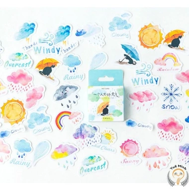 Sticker thời tiết 46 hình dễ thương - Nhãn dán Bullet Journal STI48, 20.700₫