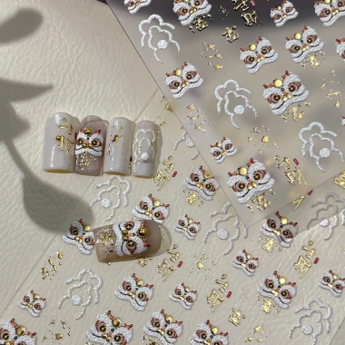 Sticker trang trí Tết Lân năm mới - Hình sinh động, dán dễ, giá ưu đãi 25.000 VND