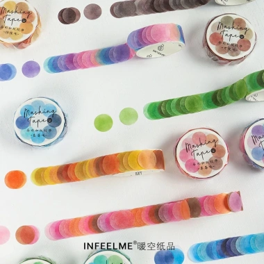 Sticker tròn đa màu – Hình dán trang trí sổ, nhãn dán Bullet Journal cuộn, giá ưu đãi 28.500₫ 2