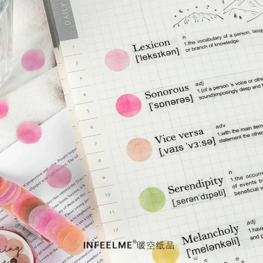 Sticker tròn đa màu – Hình dán trang trí sổ, nhãn dán Bullet Journal cuộn, giá ưu đãi 28.500₫ 4