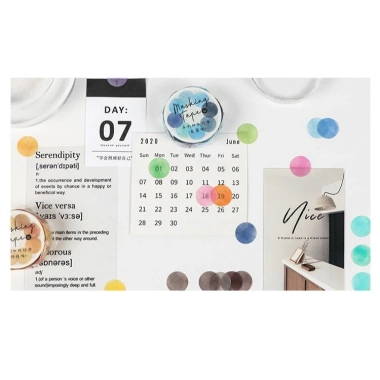 Sticker tròn đa màu – Hình dán trang trí sổ, nhãn dán Bullet Journal cuộn, giá ưu đãi 28.500₫ 5