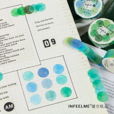 Sticker tròn đa màu – Hình dán trang trí sổ, nhãn dán Bullet Journal cuộn, giá ưu đãi 28.500₫ 9