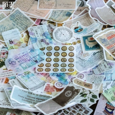 Sticker vintage cute 60 miếng HD84-K54 DIY Scrapbook Planner - Giá chỉ 17.250₫