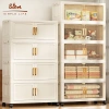 STON Tủ Nhựa Đựng Đồ Gấp Gọn Bánh Xe, Chống Bụi Côn Trùng, Giá 249k 2