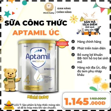 Sữa APTAMIL PROFUTURA Bạc Úc 900g Đầy Đủ Số 1-4 Cho Bé Michi Baby MC263 Giá 1,050,000₫ 2 Sữa APTAMIL PROFUTURA Bạc Úc 900g Đầy Đủ Số 1-4 Cho Bé Michi Baby MC263 Giá 1,050,000₫ 2