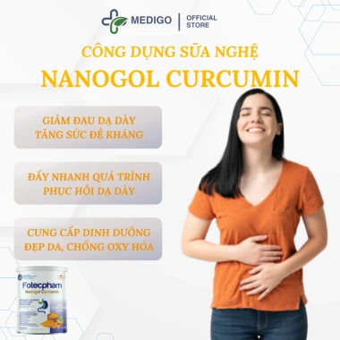 Sữa Bột Nghệ Fotecpham Nanogol Curcumin - Giảm Đau Dạ Dày, Tá Tràng, Tiểu Đường, Giá 300.500 VND (Giảm 20%)