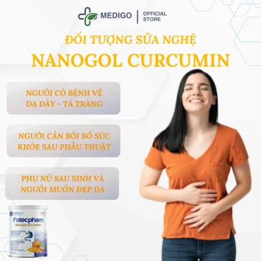 Sữa Bột Nghệ Fotecpham Nanogol Curcumin - Giảm Đau Dạ Dày, Tá Tràng, Tiểu Đường, Giá 300.500 VND (Giảm 20%)