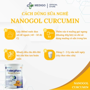 Sữa Bột Nghệ Fotecpham Nanogol Curcumin - Giảm Đau Dạ Dày, Tá Tràng, Tiểu Đường, Giá 300.500 VND (Giảm 20%)