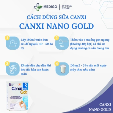 Sữa Canxi Nano Gold - Hỗ Trợ Xương Khớp, Ngăn Loãng Xương, Người Già, 330k