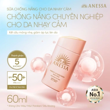 Sữa Chống Nắng Anessa Perfect UV Sunscreen Mild Milk SPF50+ PA++++ 60ml Giá chỉ 527.000₫
