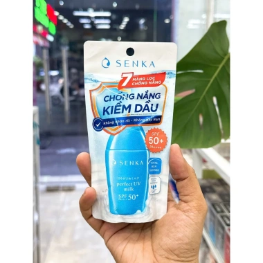Sữa Chống Nắng Kiềm Dầu Senka Perfect UV Milk SPF50 PA++++ 40ml - Giá chỉ 155.000 (giảm 35.650), bảo vệ da suốt ngày 4 Sữa Chống Nắng Kiềm Dầu Senka Perfect UV Milk SPF50 PA++++ 40ml - Giá chỉ 155.000 (giảm 35.650), bảo vệ da suốt ngày 4