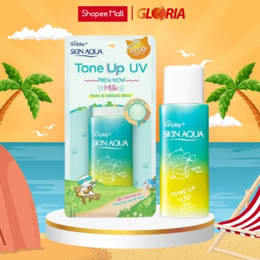 Sữa chống nắng kiềm dầu Sunplay Skin Aqua Tone Up UV Milk 50g - Giá 199k, nâng tông