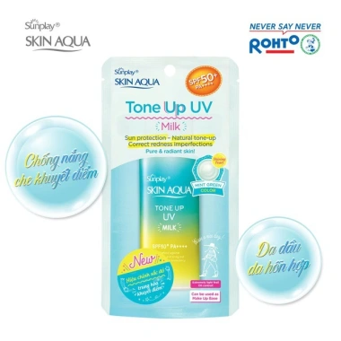Sữa chống nắng kiềm dầu Sunplay Skin Aqua Tone Up UV Milk 50g - Giá 199k, nâng tông