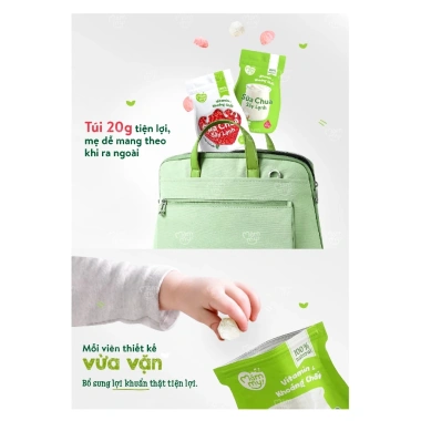 Sữa chua sấy lạnh Mămmy viên tròn 20g - Chống hóc, phù hợp bé 6 tháng, vị táo, dâu, chuối, giảm giá 89.000 VND 6