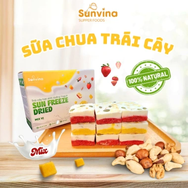 Sữa chua trái cây sấy khô SUNVINA công nghệ thăng hoa, hạt dinh dưỡng, 120.000đ (giảm từ 151.200đ) 2 Sữa chua trái cây sấy khô SUNVINA công nghệ thăng hoa, hạt dinh dưỡng, 120.000đ (giảm từ 151.200đ) 2