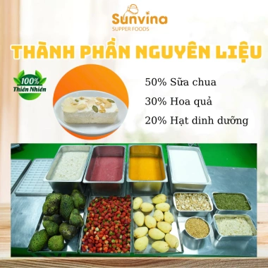 Sữa chua trái cây sấy khô SUNVINA công nghệ thăng hoa, hạt dinh dưỡng, 120.000đ (giảm từ 151.200đ)