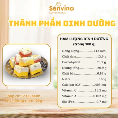 Sữa chua trái cây sấy khô SUNVINA công nghệ thăng hoa, hạt dinh dưỡng, 120.000đ (giảm từ 151.200đ)