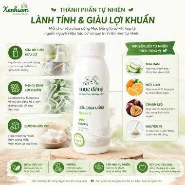 Sữa Chua Uống Xanh Sam Natural Organic - Hữu Cơ Nhật Bản, Men Tự Nhiên, Giá Ưu Đãi 19.000đ 3 Sữa Chua Uống Xanh Sam Natural Organic - Hữu Cơ Nhật Bản, Men Tự Nhiên, Giá Ưu Đãi 19.000đ 3