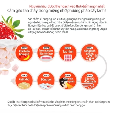 Sữa chua và Phô mai sấy lạnh Yomit cho bé 6 tháng - Gói 16g, giá ưu đãi 69.000 VND 9 Sữa chua và Phô mai sấy lạnh Yomit cho bé 6 tháng - Gói 16g, giá ưu đãi 69.000 VND 9