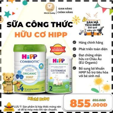 Sữa công thức HiPP Dê Đạm A2, Bò Organic - Michi Baby MC649 giá ưu đãi 680.000₫ 6 Sữa công thức HiPP Dê Đạm A2, Bò Organic - Michi Baby MC649 giá ưu đãi 680.000₫ 6