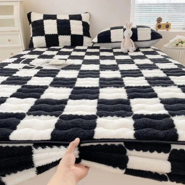 Sữa đậu nành cotton 2.024 Đầu giường đơn trơn kèm nhung che bụi Vỏ bảo vệ nệm Simmons giảm 20% 5