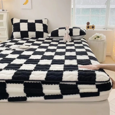 Sữa đậu nành cotton 2.024 Đầu giường đơn trơn kèm nhung che bụi Vỏ bảo vệ nệm Simmons giảm 20% 6