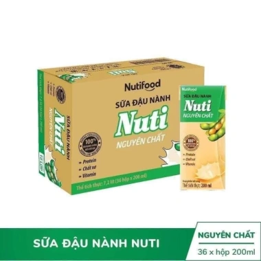 Sữa Đậu Nành Nutifood Nguyên Chất 36 Hộp 200ml - Giá 190.000 giảm 21%