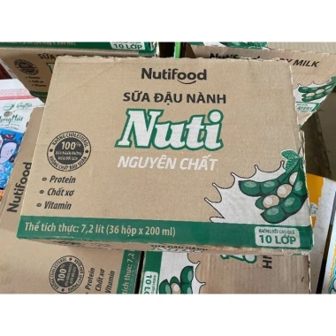 Sữa Đậu Nành Nutifood Nguyên Chất 36 Hộp 200ml - Giá 190.000 giảm 21%