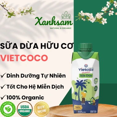Sữa Dừa Hủ Cơ Hộp Giấy 330ml VIETCOCO USDA Organic - XanhSam Natural & Organic, Giá chỉ 35.000₫ Sữa Dừa Hủ Cơ Hộp Giấy 330ml VIETCOCO USDA Organic - XanhSam Natural & Organic, Giá chỉ 35.000₫