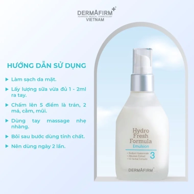 Sữa dưỡng da Dermafirm Hydro Fresh Formula Emulsion 120ml - Cấp ẩm sâu, da mịn màng, chỉ 1.250.000 VND