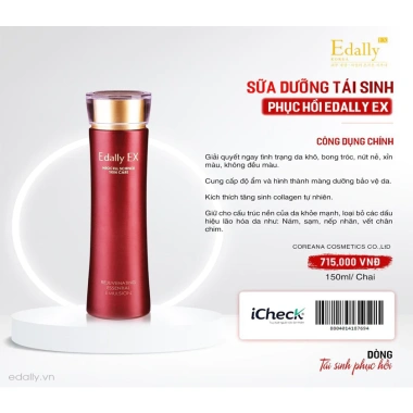 Sữa dưỡng tái sinh Edally EX 150ml – Dưỡng trắng da, cấp ẩm, phục hồi sâu, chính hãng 815.000