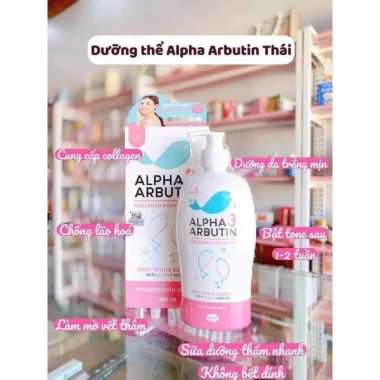 Sữa dưỡng thể Alpha Arbutin Collagen 3+ Plus 500ml - Trắng da, giảm giá 135k 3