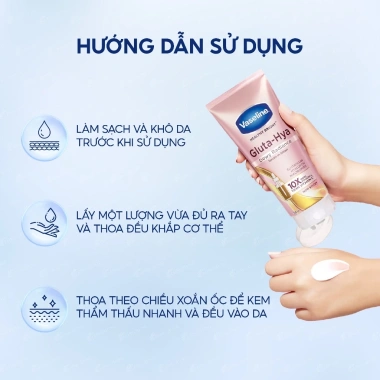 Sữa dưỡng thể ban đêm Vaseline Gluta-Hya Serum Burst Lotion Dewy Radiance – Da trắng sáng, đều màu, 70ml/330ml, giảm còn 139.000đ 6