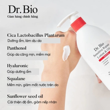 Sữa Dưỡng Thể & Dầu Dưỡng Ẩm Da Nhạy Cảm Mẹ Bé Dr. Bio Sensitive Repair 250g - Giá 450.000, Dưỡng ẩm, Phục hồi da 5