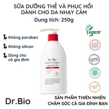 Sữa Dưỡng Thể & Dầu Dưỡng Ẩm Da Nhạy Cảm Mẹ Bé Dr. Bio Sensitive Repair 250g - Giá 450.000, Dưỡng ẩm, Phục hồi da 9