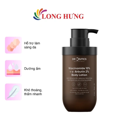 Sữa dưỡng thể DrCeutics Niacinamide 10% + Alpha Arbutin 2% - Tăng độ đàn hồi, da săn chắc 200g 449k