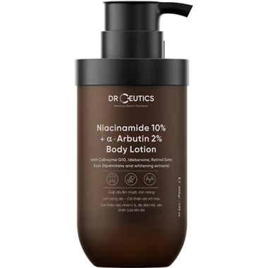 Sữa dưỡng thể DrCeutics Niacinamide 10% + Alpha Arbutin 2% - Tăng độ đàn hồi, da săn chắc 200g 449k