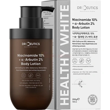 Sữa dưỡng thể DrCeutics Niacinamide 10% + Alpha Arbutin 2% - Tăng độ đàn hồi, da săn chắc 200g 449k