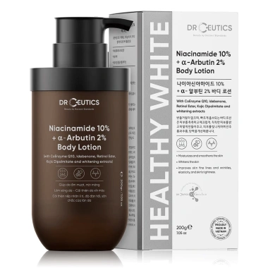 Sữa dưỡng thể DrCeutics Niacinamide 10% + Arbutin 2% 200ml - Dưỡng trắng da, ngăn ngừa lão hoá, giảm giá 550k