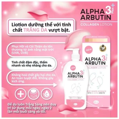 Sữa dưỡng thể trắng da Alpha Arbutin 5+ Vitamin C Collagen 500ml Thái Lan 60.000₫ 9