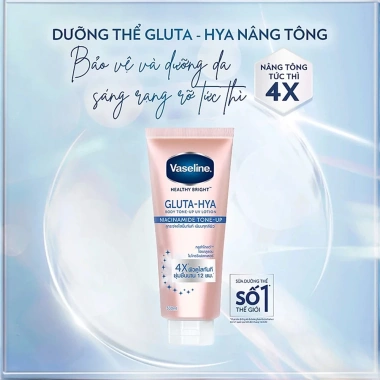 Sữa dưỡng thể Vaseline Gluta-Hya Tone-Up Lotion Niacinamide 300ml Nâng tông ngay, da sáng mịn