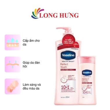 Sữa dưỡng thể Vaseline Healthy Bright Perfect Youth 100ml/350ml – Dưỡng ẩm, làm sáng da, giảm nếp nhăn, giá 129.000₫