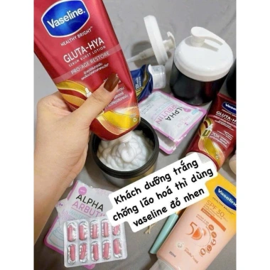 Sữa dưỡng thể Vaseline Thái Lan mix kích trắng Alpha Arbutin - dưỡng ẩm sâu, da sáng hồng, giá 210.000đ 3